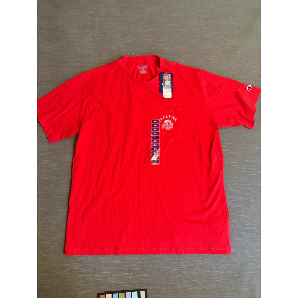 Champion Ohio State Buckeyes Pocket‎ T-Shirt Mens 2XL Red NCAA New NWT
